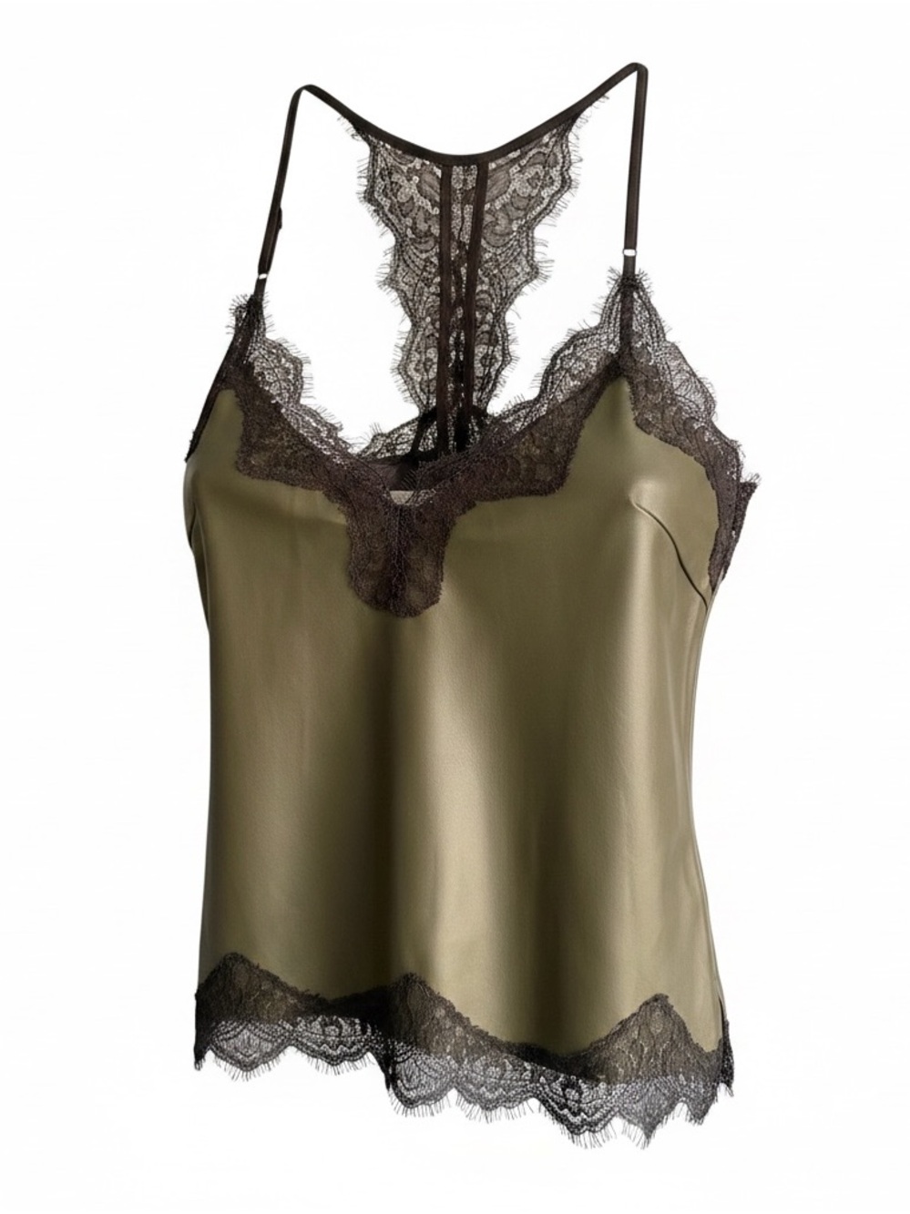 Gold Hawk faux leather cami